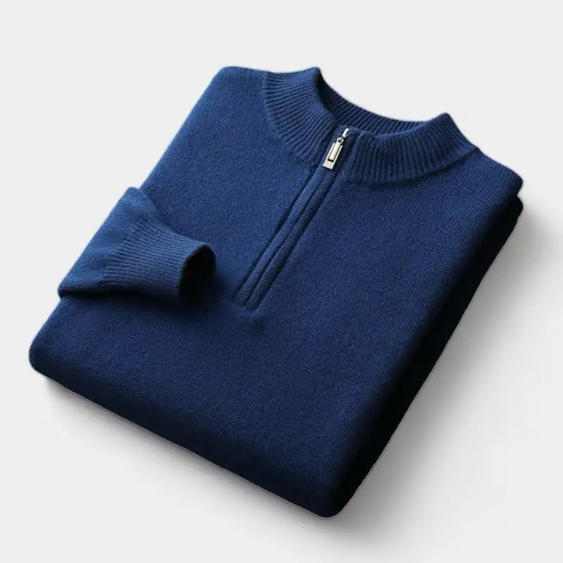 Men’s Merino Zip-Neck Sweater – Clean Winter Knit for Office and Weekend Wear