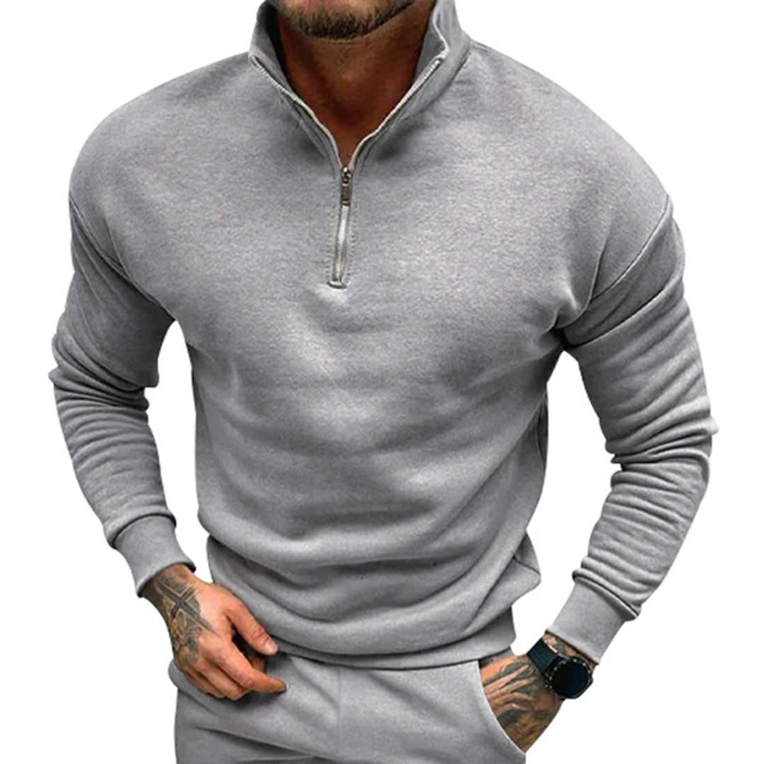 Men’s Half Zip Knit Jumper Clean Minimal Pullover Style