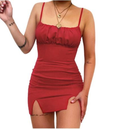 Γυναικείο Μίνι Φόρεμα Bodycon με Διπλές Ανοίγματα – Καλοκαιρινό Φόρεμα με Λουράκια για Πάρτι