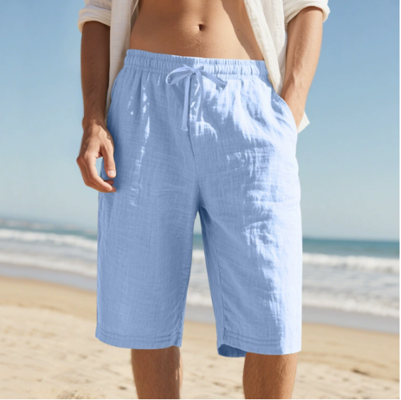 Men’s Drawstring Casual Shorts – Relaxed Knee Length Summer Style for Holidays
