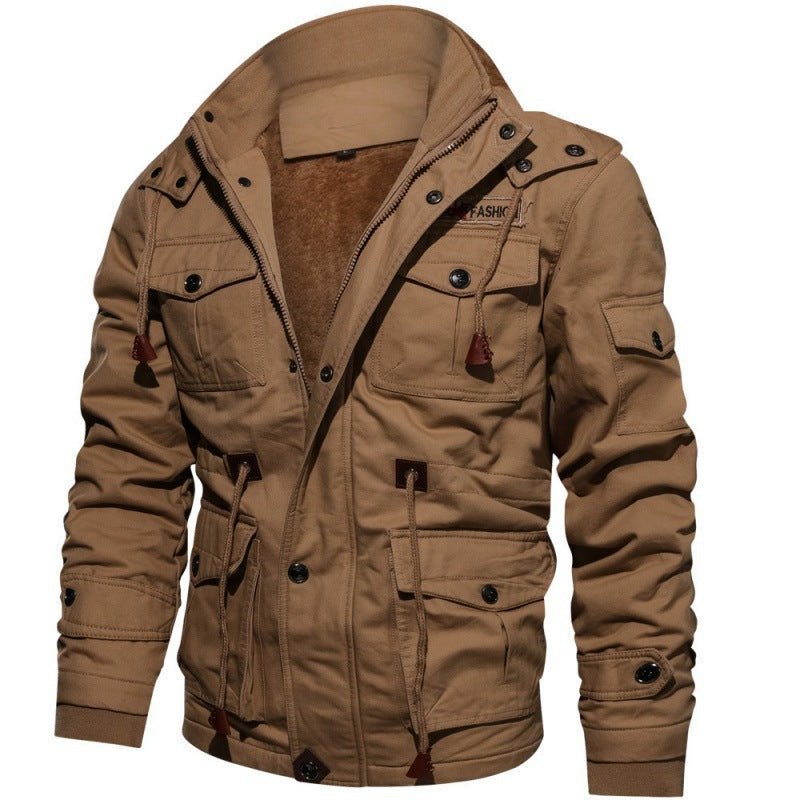 Chaqueta utilitaria de invierno con forro polar para hombre – Capa resistente a la intemperie con múltiples bolsillos para el uso diario durante la temporada fría
