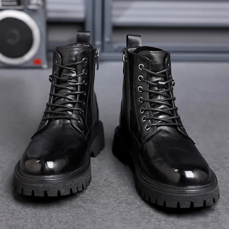 Botas robustas de exterior para hombre con cordones, duraderas, resistentes, cómodas, para caminar en todo tipo de terrenos