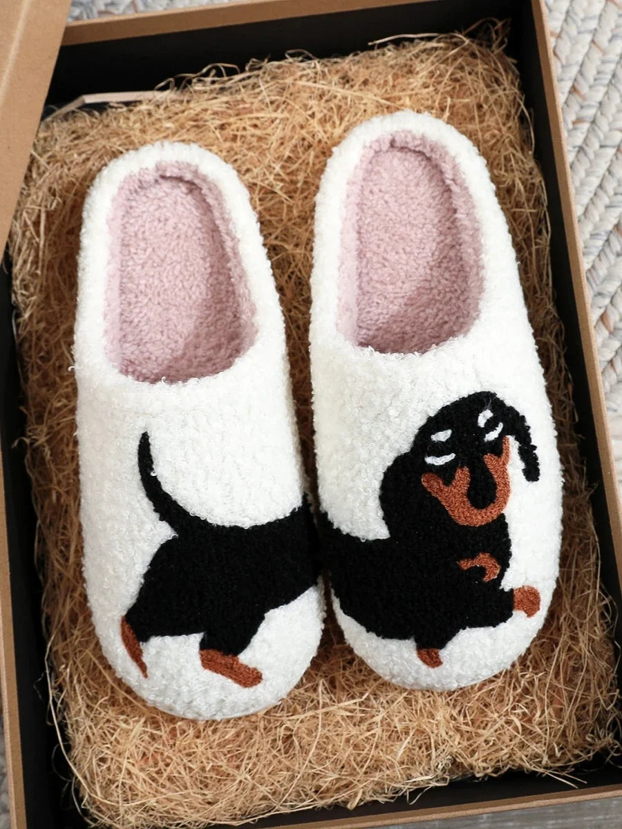 Unisex plysdyr-hjemmesko - hyggelige hjemmesko med lukket tå og et legende figurdesign