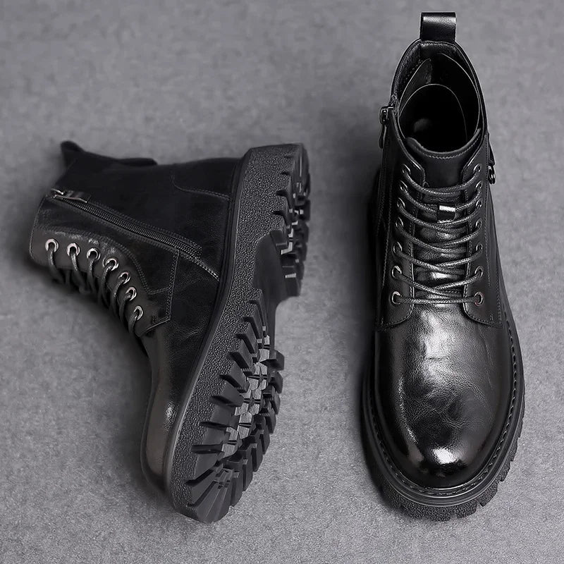 Botas robustas de exterior para hombre con cordones, duraderas, resistentes, cómodas, para caminar en todo tipo de terrenos