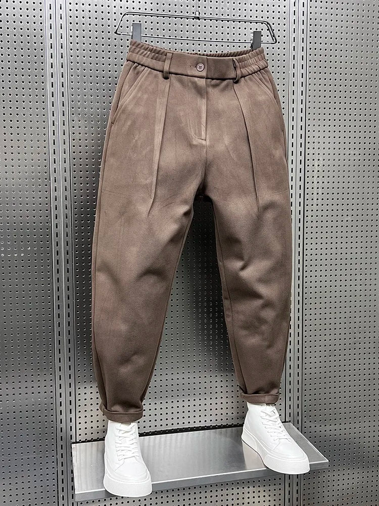 Men’s Pleated Tapered Trousers Relaxed Smart Everyday Fit