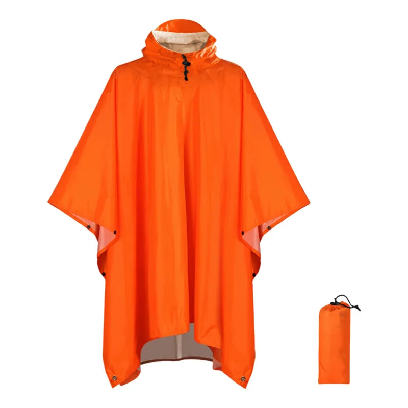 Vandtæt regnponcho med hætte til mænd - kompakt, vindtæt outdoor-vandreponcho