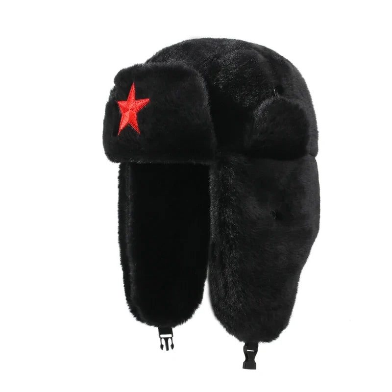 Unisex καπέλο trapper από συνθετική γούνα – Μονωμένο χειμερινό κάλυμμα κεφαλής με επιμηκυμένα πτερύγια για τα αυτιά