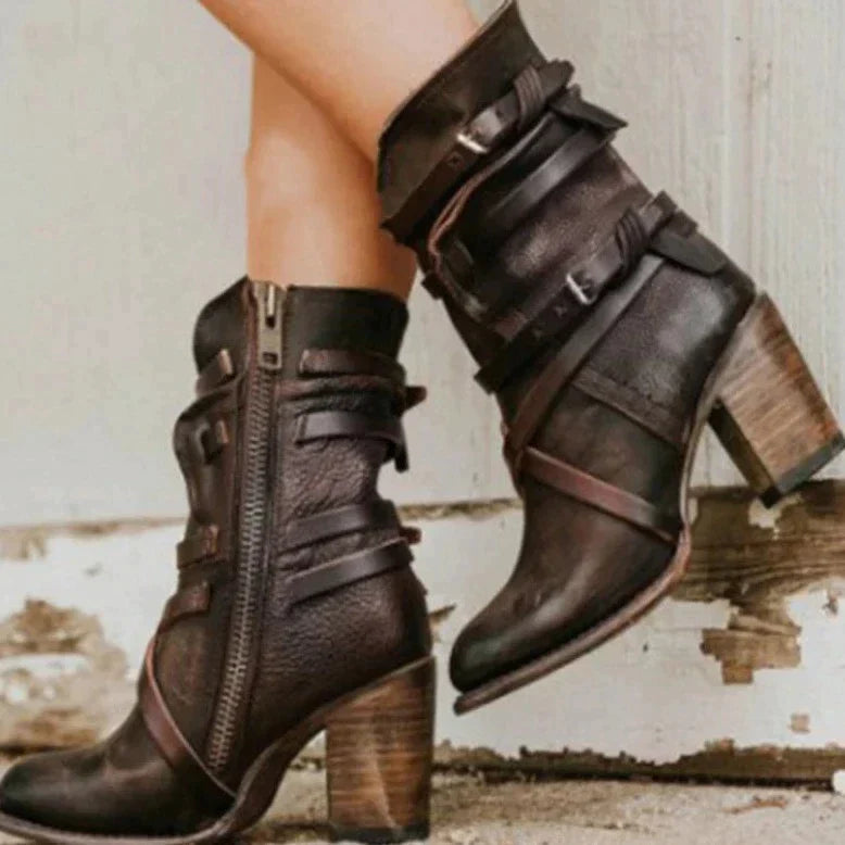 Women’s Retro Winter Boots – Warm Comfortable Suede Style Soft Lined Elegant Everyday Casual Footwear