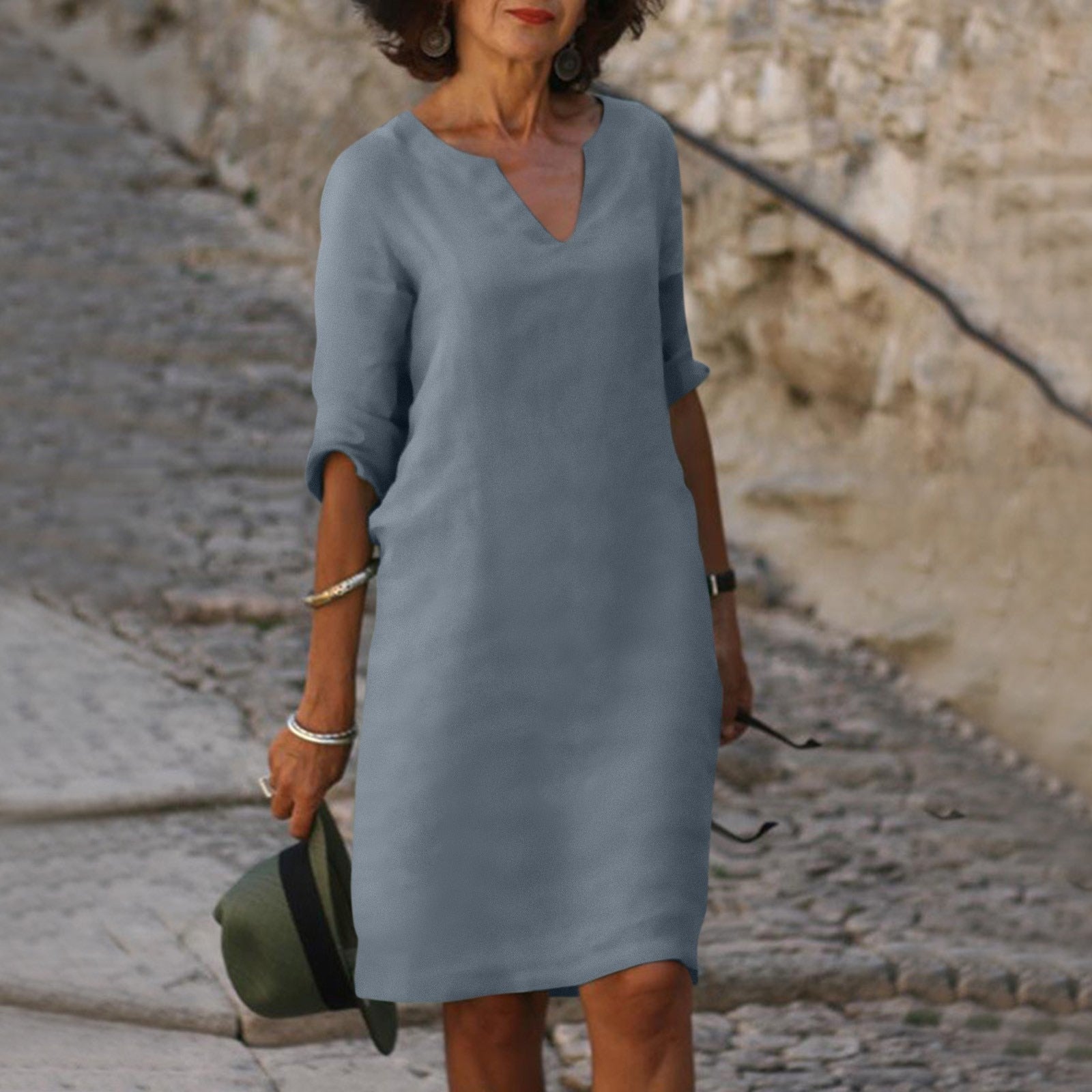 Abito estivo elegante da donna, leggero, comodo, raffinato, per tutti i giorni e vacanze