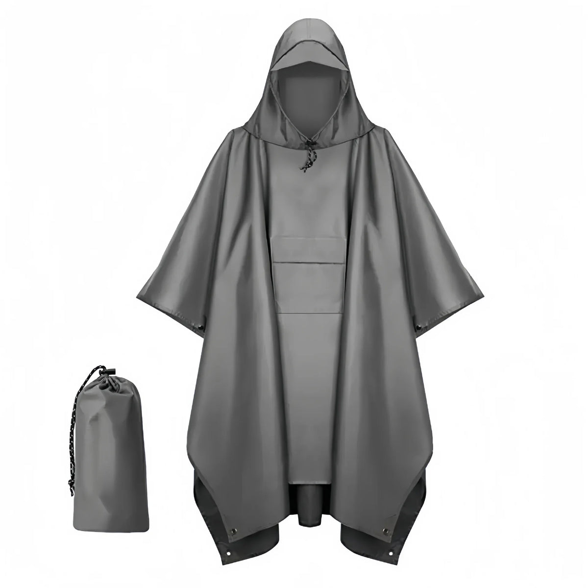 Vandtæt regnponcho med hætte til mænd - kompakt, vindtæt outdoor-vandreponcho