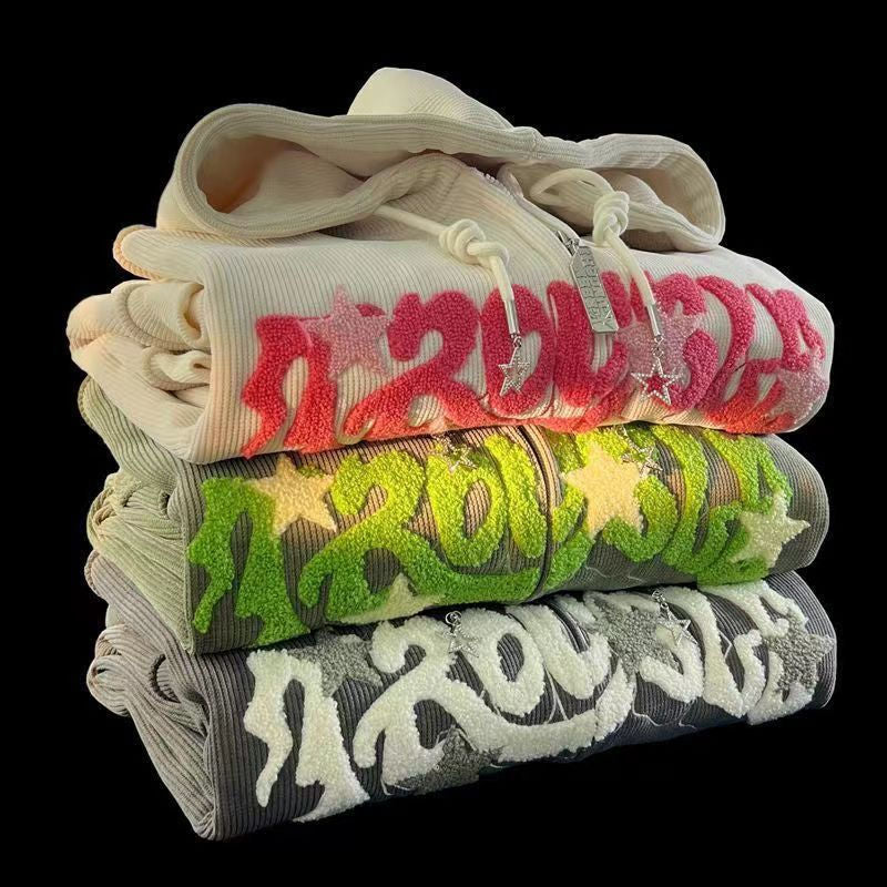 Sudadera con capucha bordada para hombre – Cómoda, transpirable, elegante, casual, para uso diario, ropa urbana para capas