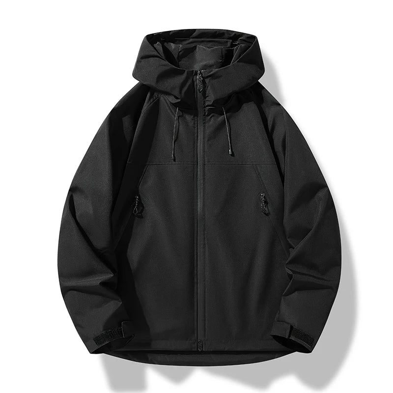 Men’s Hooded Rain Jacket – Lightweight Waterproof and Windproof Shell for Hiking and Outdoor Wear