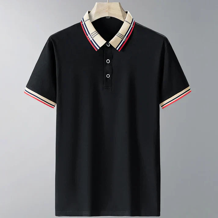 Pánské polo tričko s kontrastním límcem v elegantním smart casual stylu