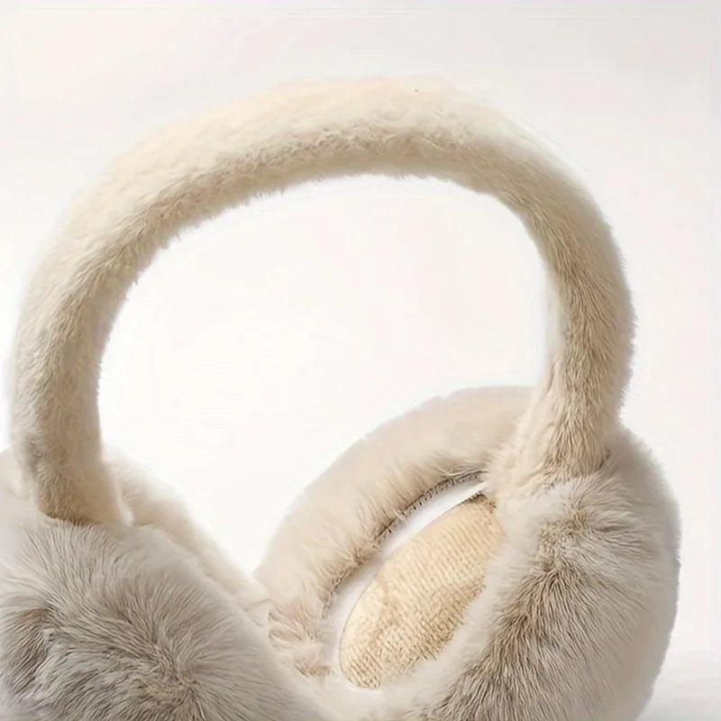 Women’s Plush Faux-Fur Winter Earmuffs – Foldable Adjustable Warm Ear Covers for Outdoor Cold-Weather Wear