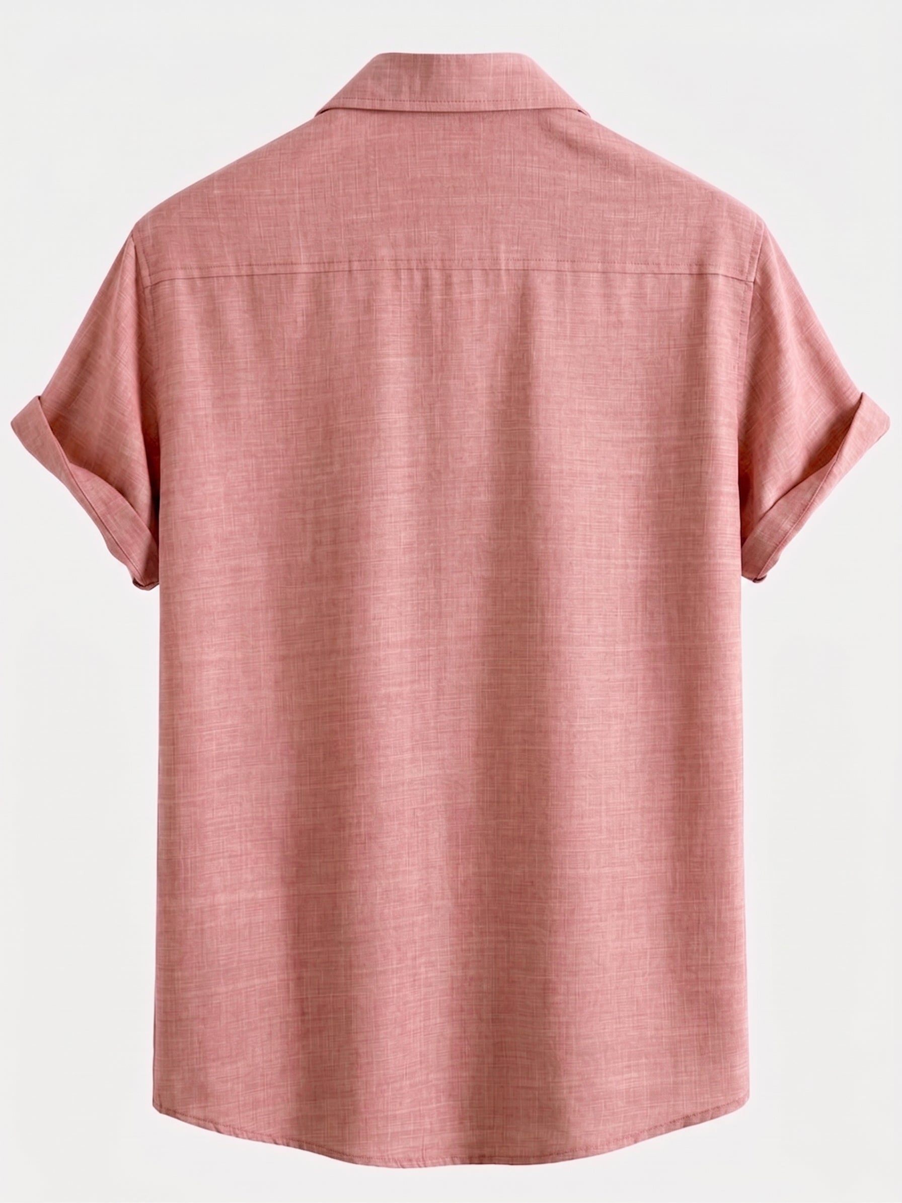 Tekstureret herreskjorte med lomme og matchende hørblandede bukser med lige ben til sommerens smart-casual-look