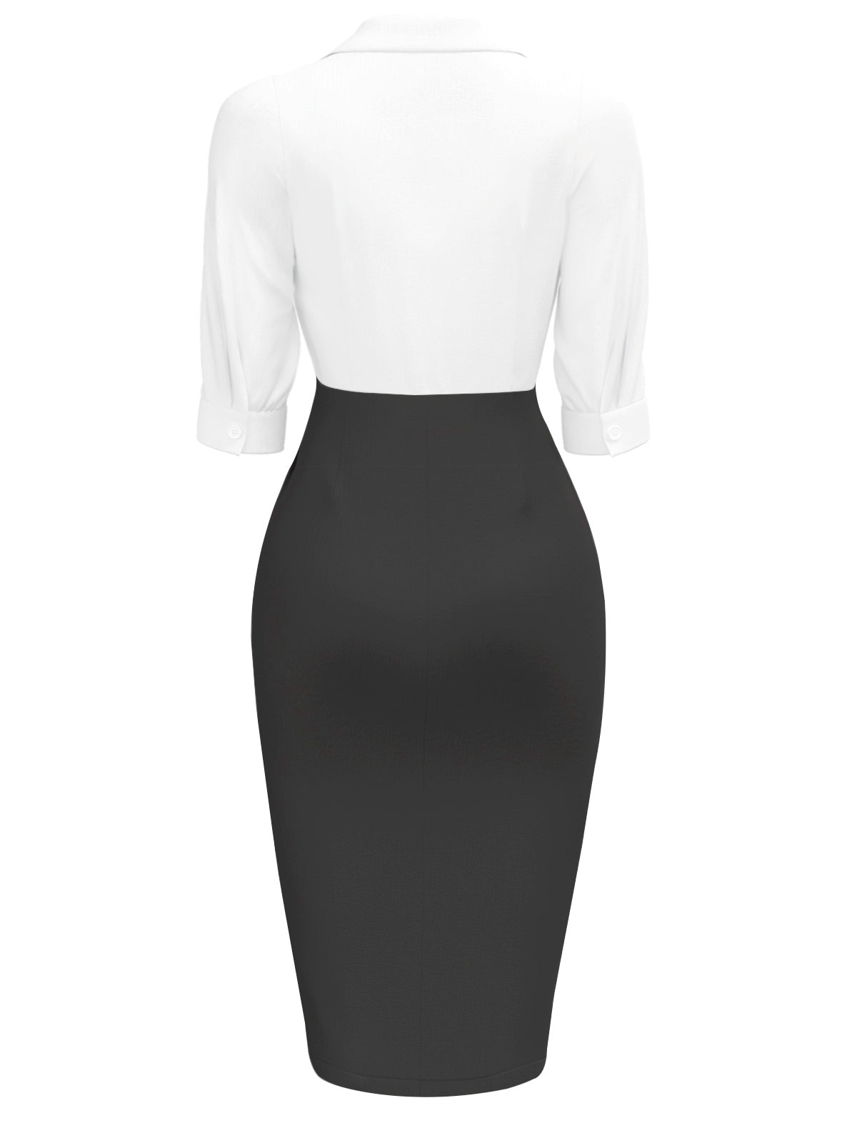Women’s Fitted Ruched Dress – V-Neck Knee-Length Dress