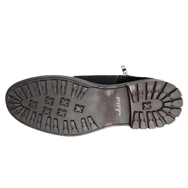 Men’s Leather Boots with Side Zipper and Laces – Durable Brown Work-Inspired Boots for Casual, Outdoor and Smart-Casual Wear