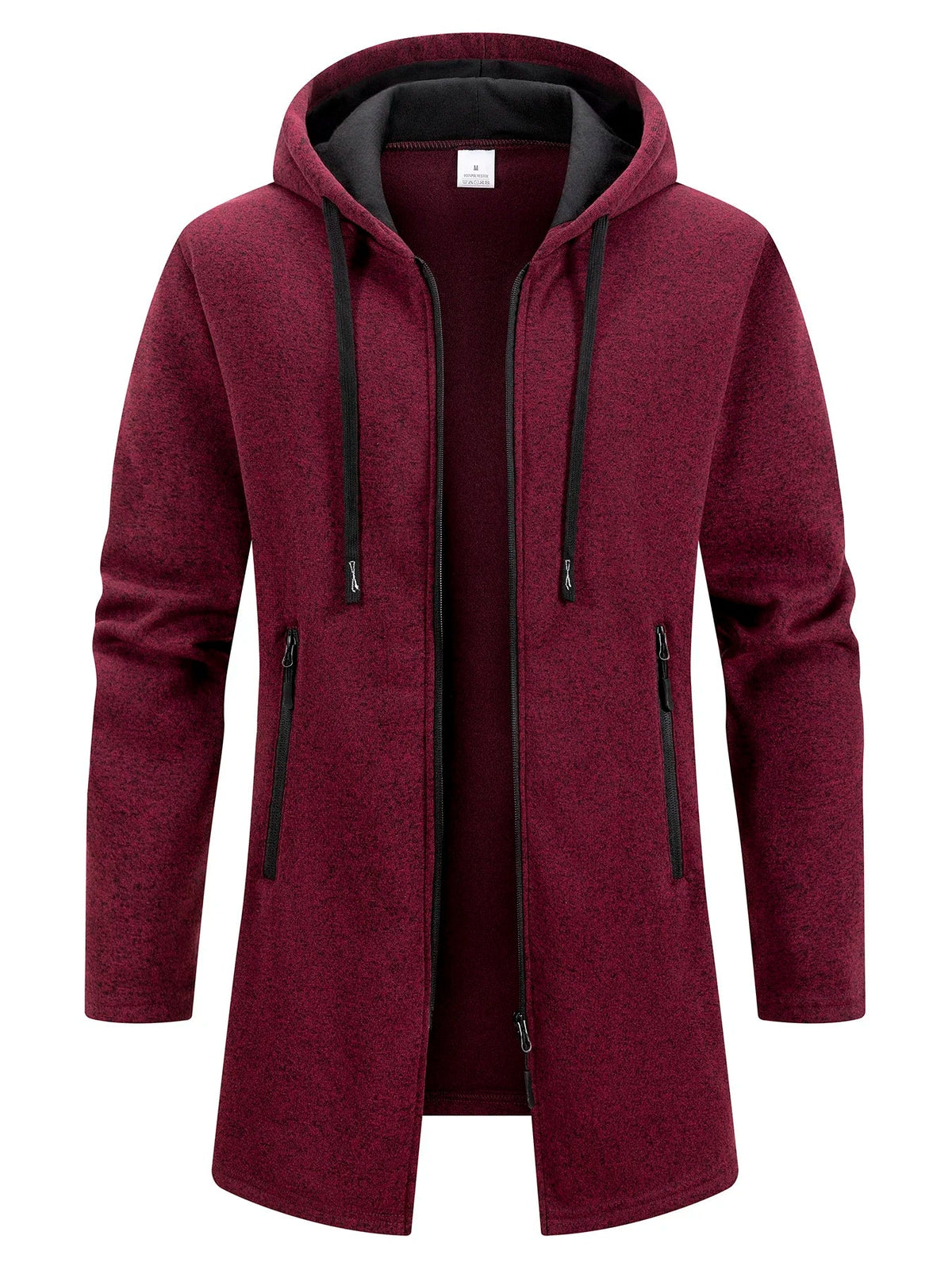 Men’s Longline Zip-Up Hoodie – Relaxed Hooded Sweatshirt Jacket for Winter Layering