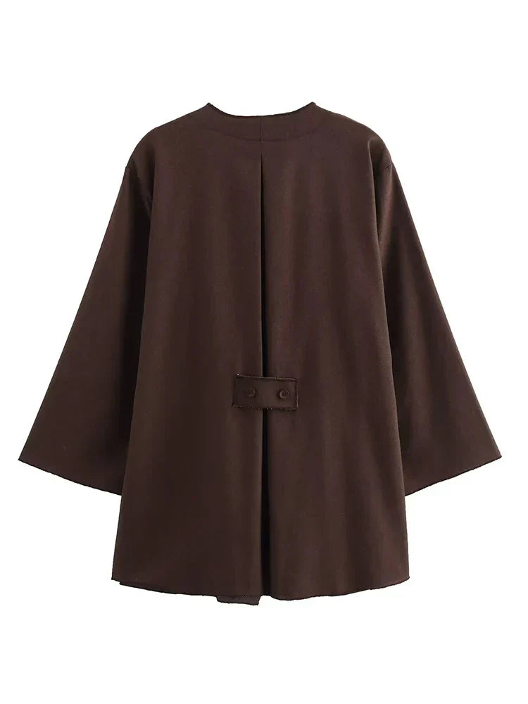 Damen-Leinen-Zweiteiler – Wickeltop im Kimono-Stil mit Hose mit weitem Bein für müheloses Tragen im Frühling und Sommer