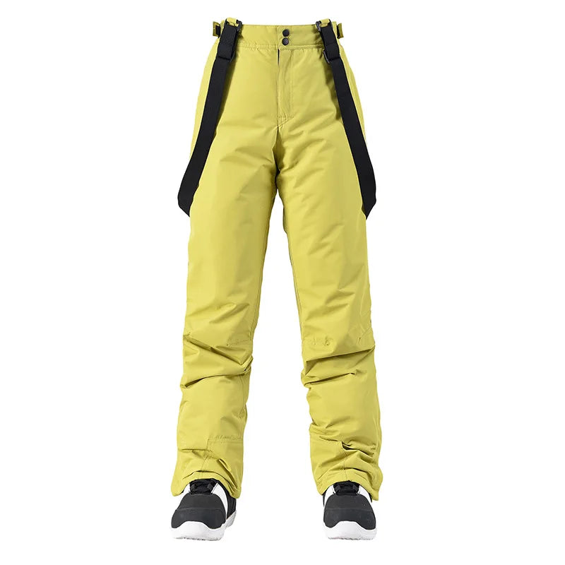 Pantaloni da snowboard impermeabili da donna - pantaloni da sci traspiranti e imbottiti con bretelle regolabili per gli sport invernali