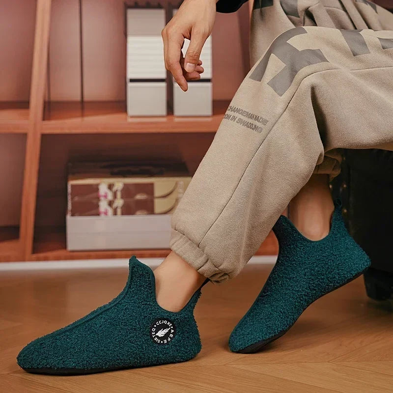 Unisex plys hjemmesko-støvler - bløde ankelhjemmesko med skridsikker sål
