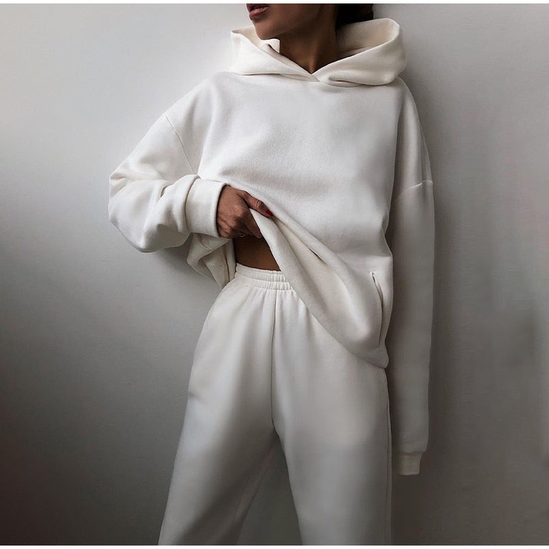 Completo felpa con cappuccio e pantaloni da donna – Morbido, comodo, traspirante, casual, lounge, quotidiano