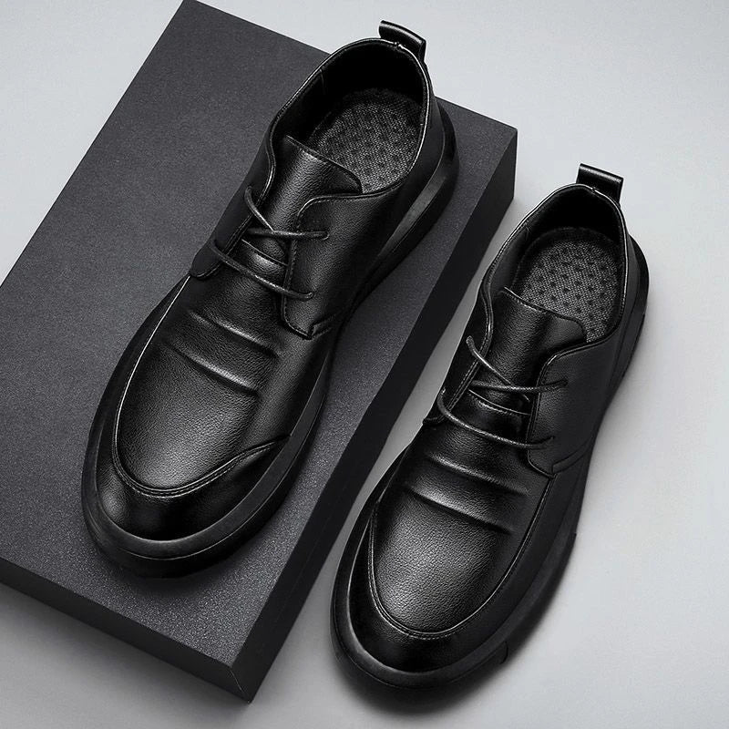 Baskets faciles à enfiler en cuir PU résistant pour homme – Chaussures confortables toutes saisons pour la ville et le quotidien