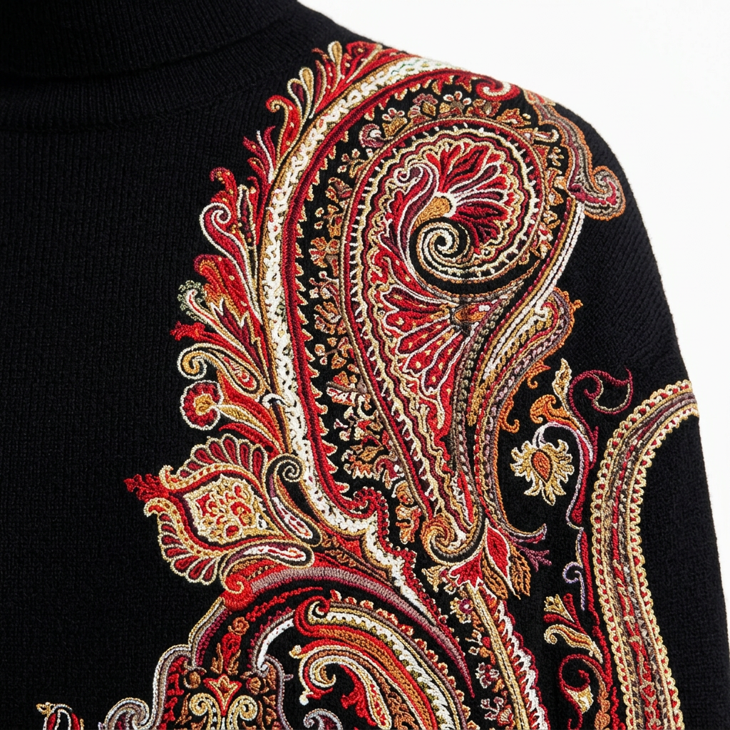 Elegant striktrøje til kvinder med høj hals, markant print og afslappet pasform – blød ribstrikket pullover med lange ærmer til sofistikeret smart-casual hverdagsbrug i efteråret og vinteren