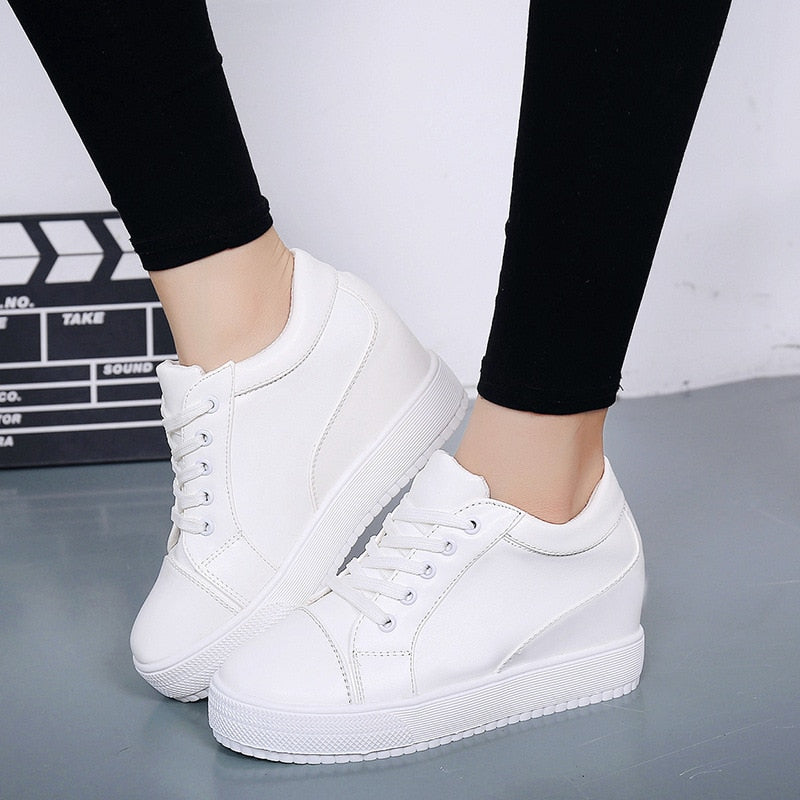 Women’s Wedge Sneakers Lace-Up Platform Sole Casual Shoes