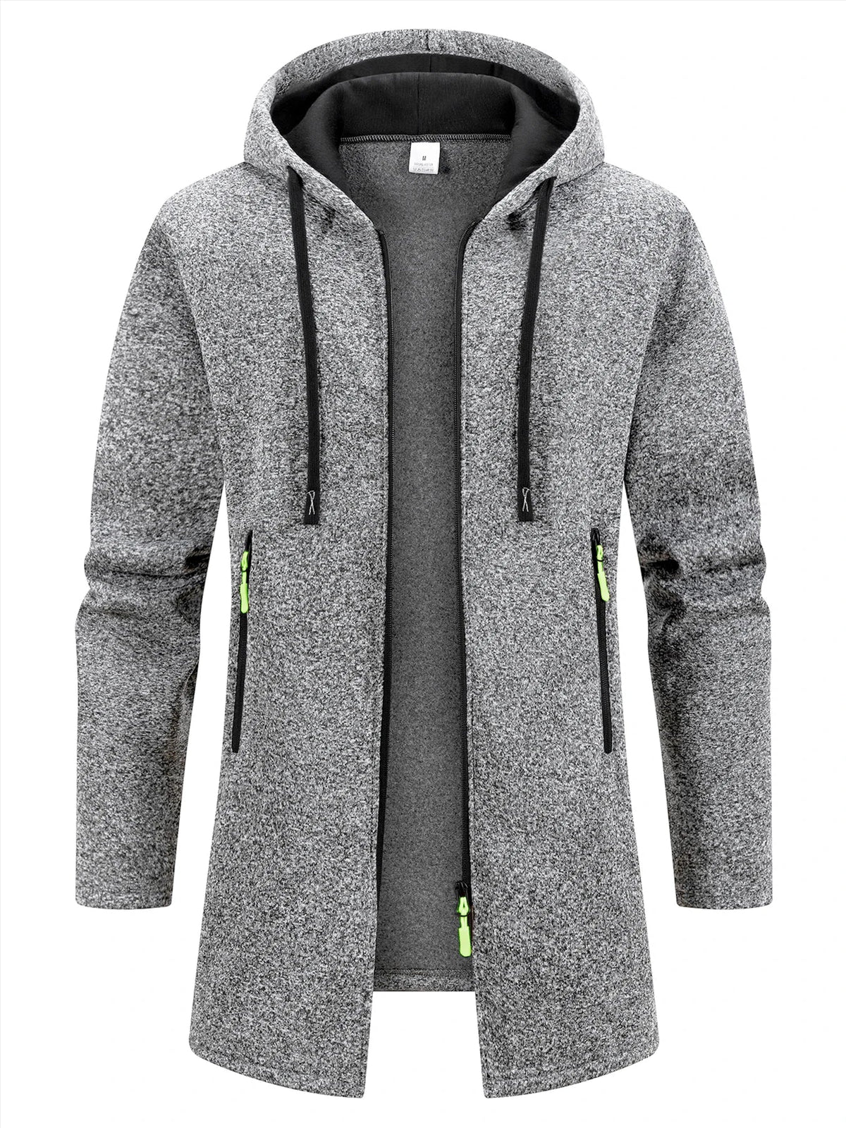 Men’s Longline Zip-Up Hoodie – Relaxed Hooded Sweatshirt Jacket for Winter Layering