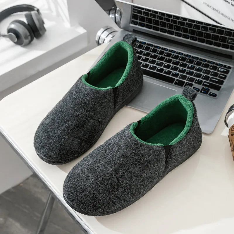 Zapatillas de invierno unisex forradas de forro polar - zapatos de casa suaves con puntera cerrada y suela flexible antideslizante