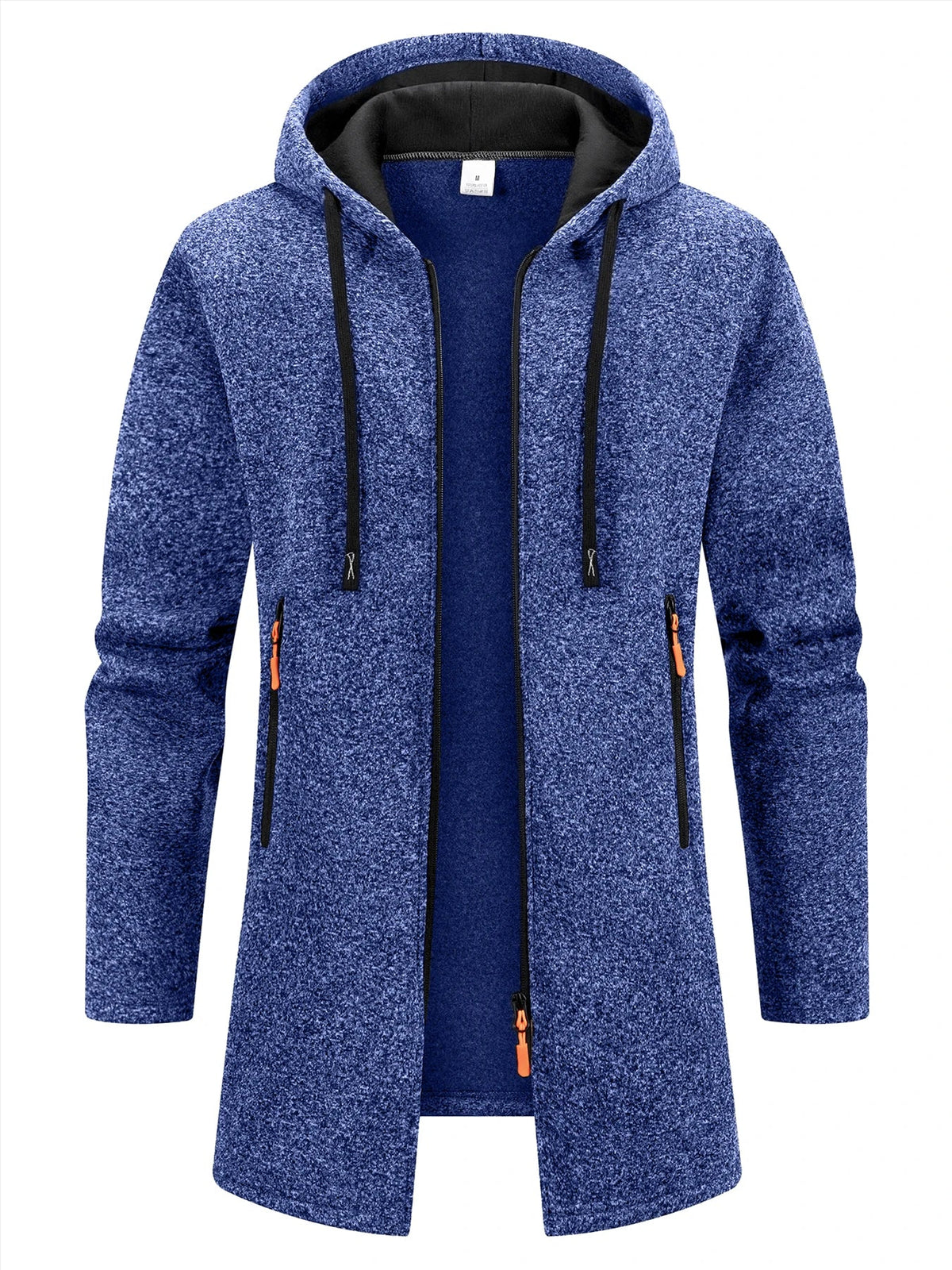 Men’s Longline Zip-Up Hoodie – Relaxed Hooded Sweatshirt Jacket for Winter Layering