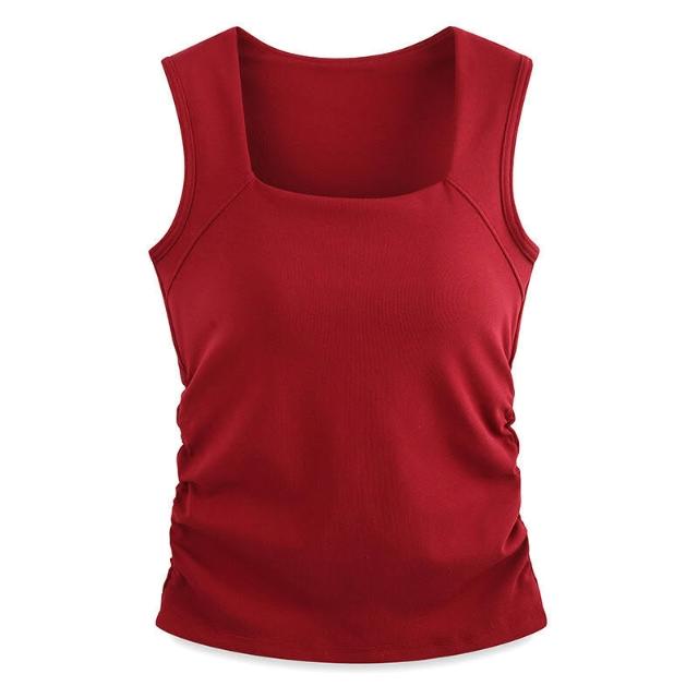 Camiseta sin mangas para mujer con soporte incorporado, comodidad diaria