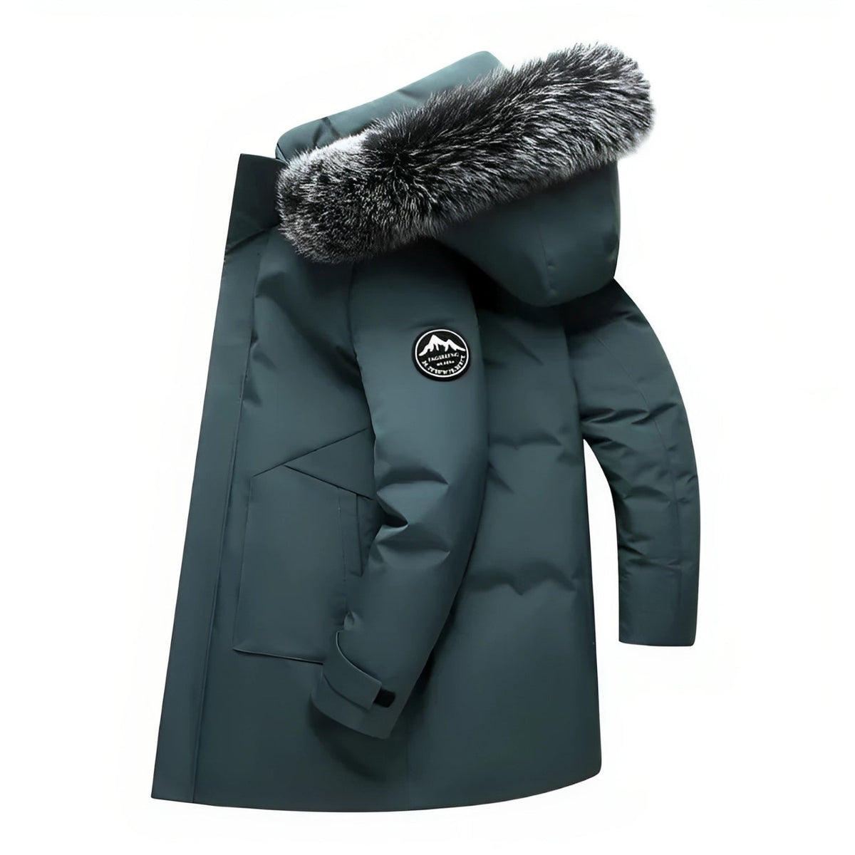 Casaco comprido de inverno para mulher com capuz e acabamento em pelo - camada quente e descontraída para uso citadino diário, viagens de inverno, passeios ao ar livre e um estilo casual para o tempo frio