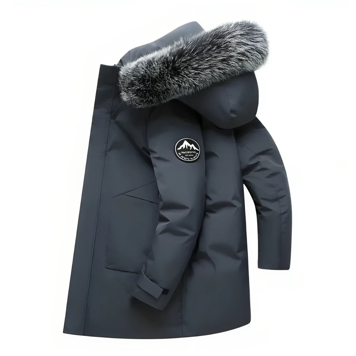 Casaco comprido de inverno para mulher com capuz e acabamento em pelo - camada quente e descontraída para uso citadino diário, viagens de inverno, passeios ao ar livre e um estilo casual para o tempo frio