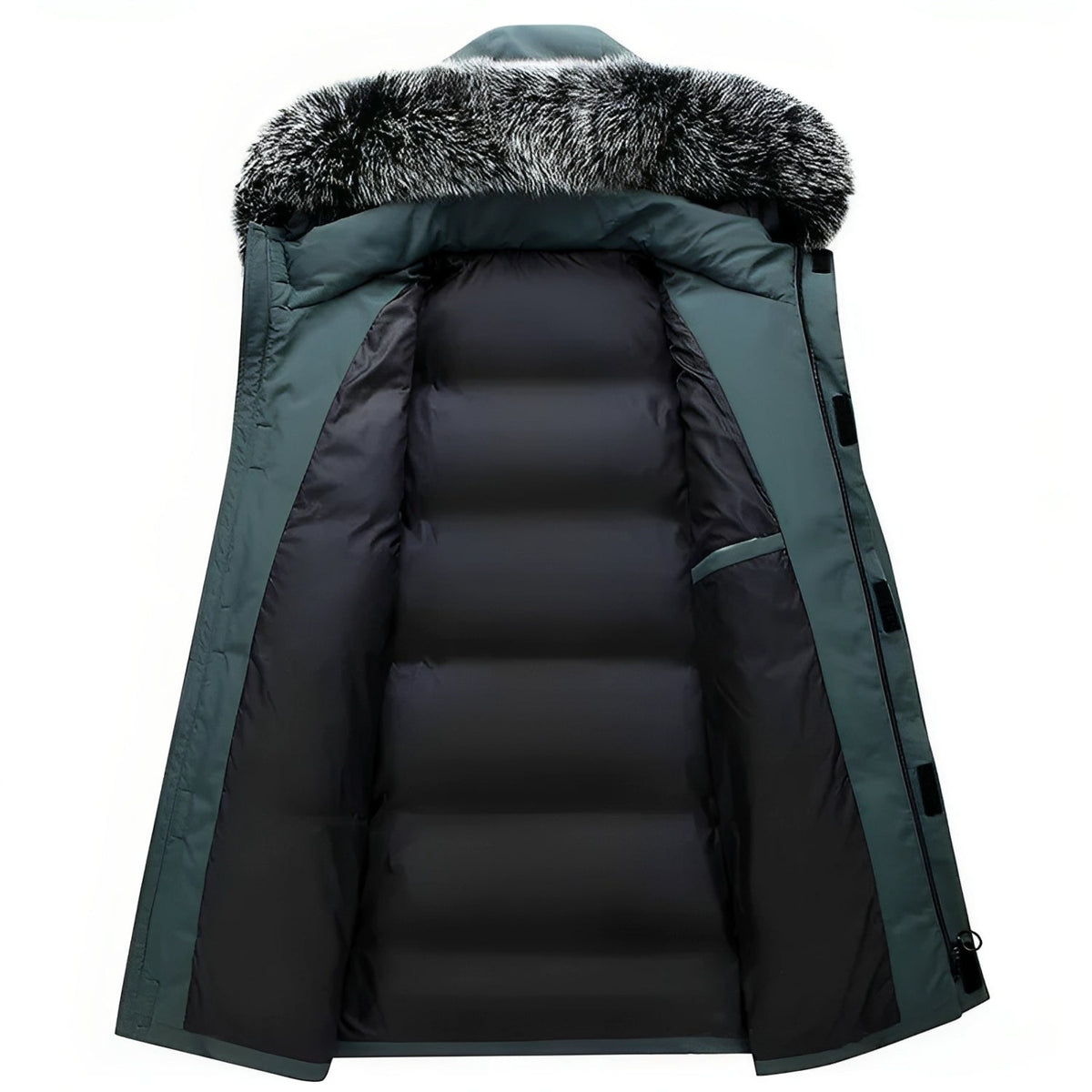Casaco comprido de inverno para mulher com capuz e acabamento em pelo - camada quente e descontraída para uso citadino diário, viagens de inverno, passeios ao ar livre e um estilo casual para o tempo frio