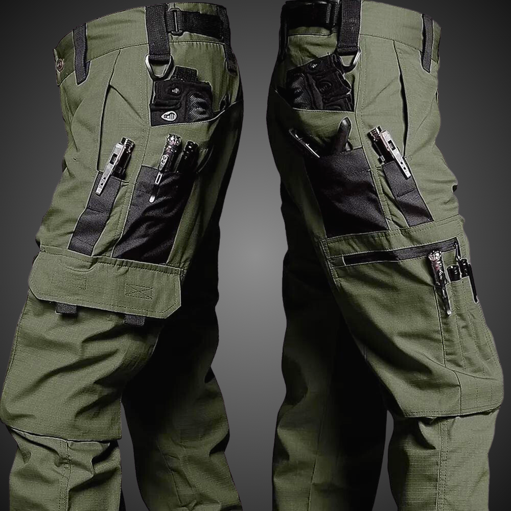 Men’s Camouflage Tactical Cargo Trousers – Multi-Pocket Ripstop Pants for Outdoor Use