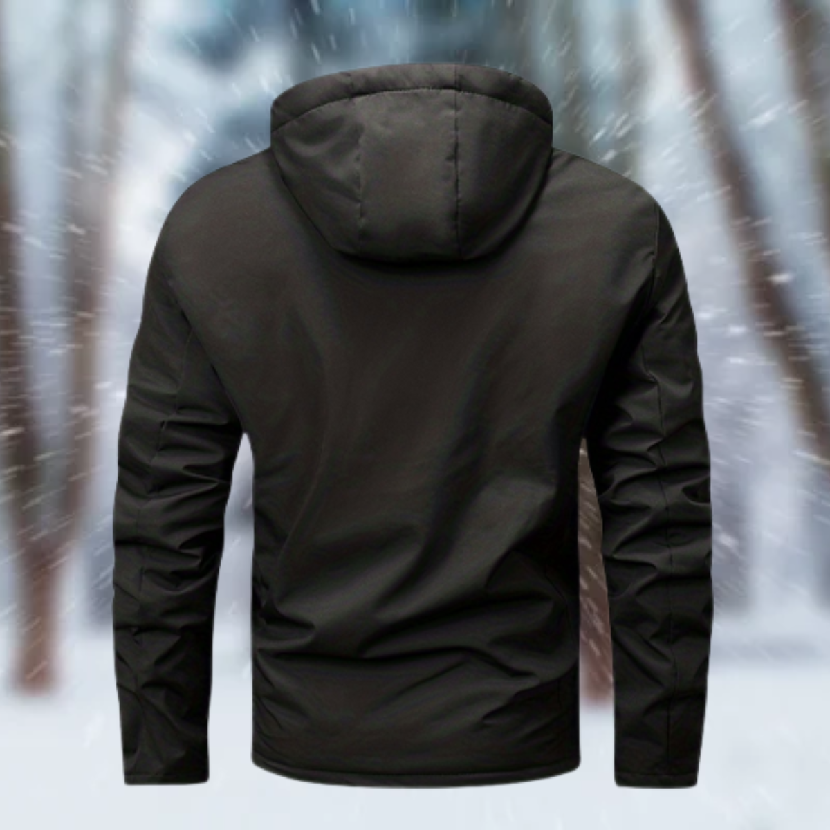 Men’s Water-Resistant Hooded Winter Jacket – Multi-Pocket Weatherproof Layer for Everyday Cold-Season Wear