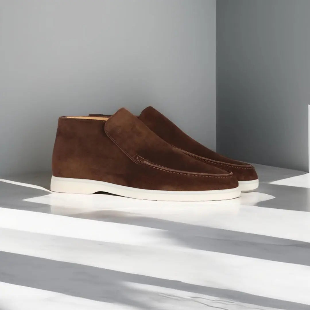 Męskie zamszowe wsuwane mokasyny casualowe, eleganckie i wygodne buty