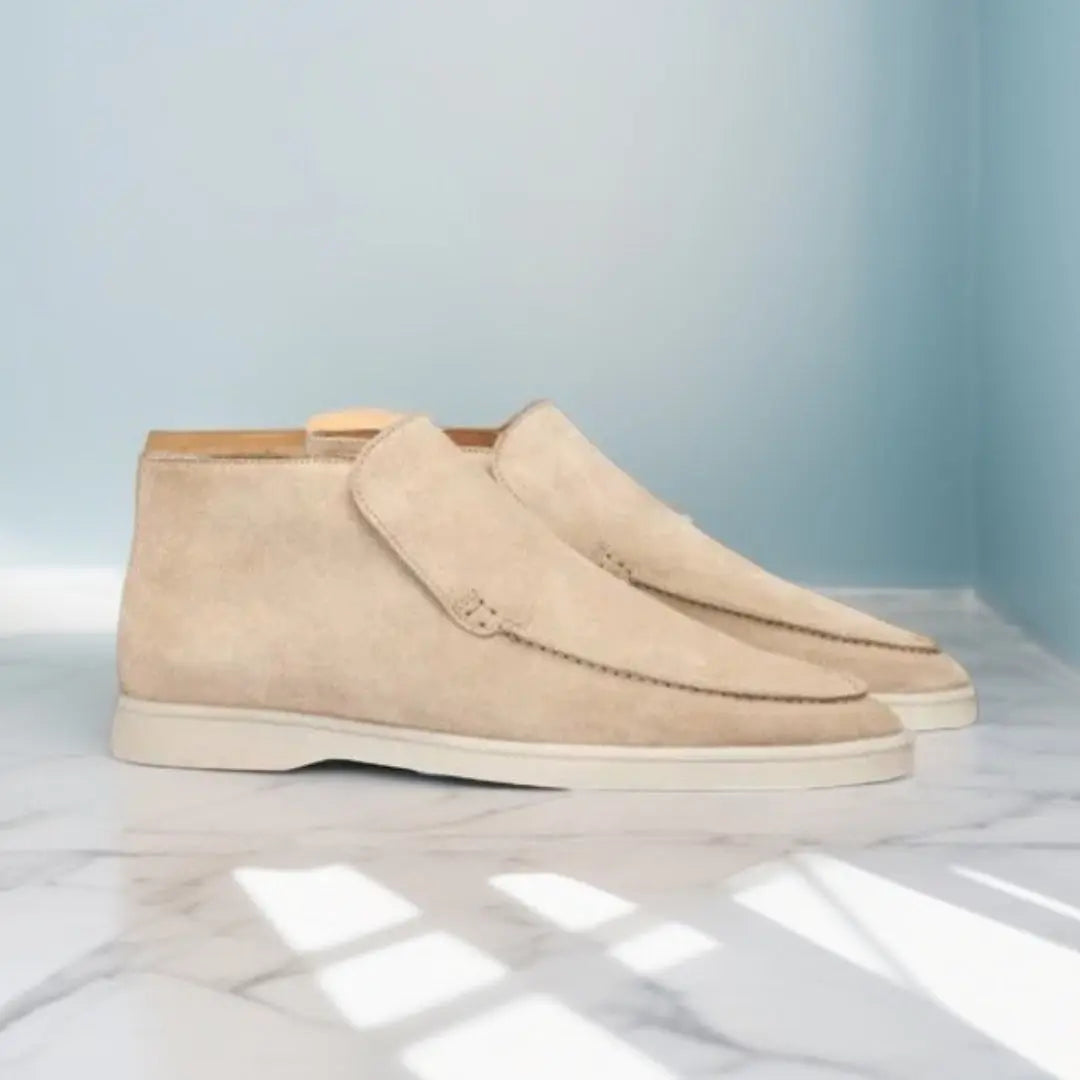 Męskie zamszowe wsuwane mokasyny casualowe, eleganckie i wygodne buty