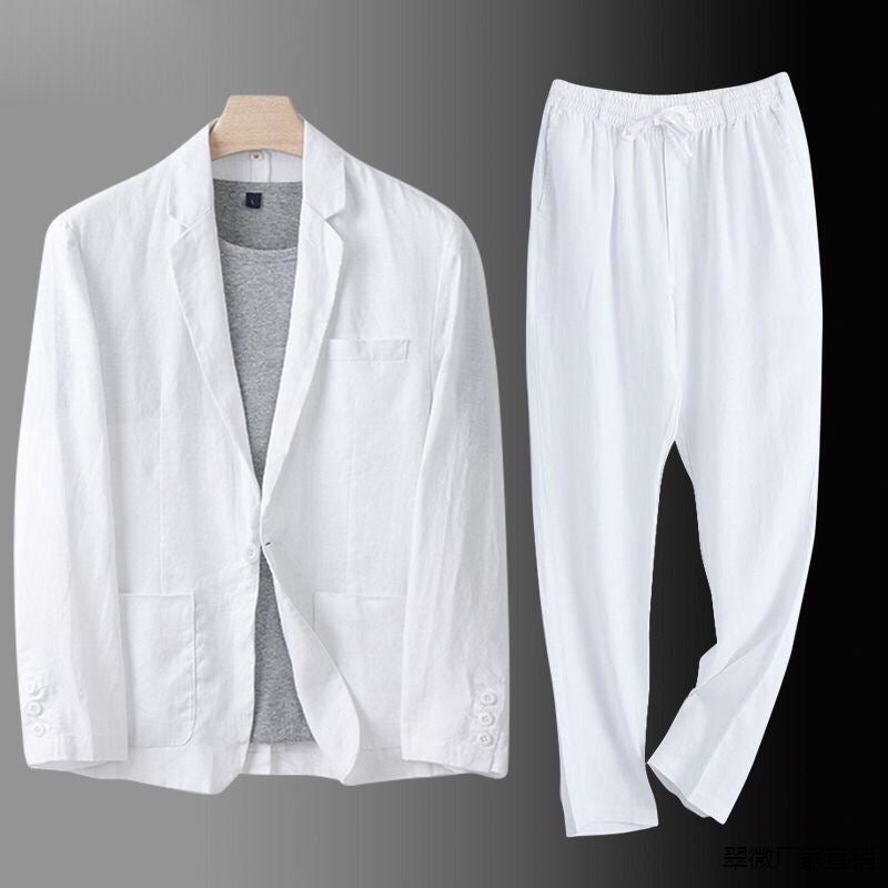 Completo da uomo a due pezzi con blazer e pantaloni testurizzati