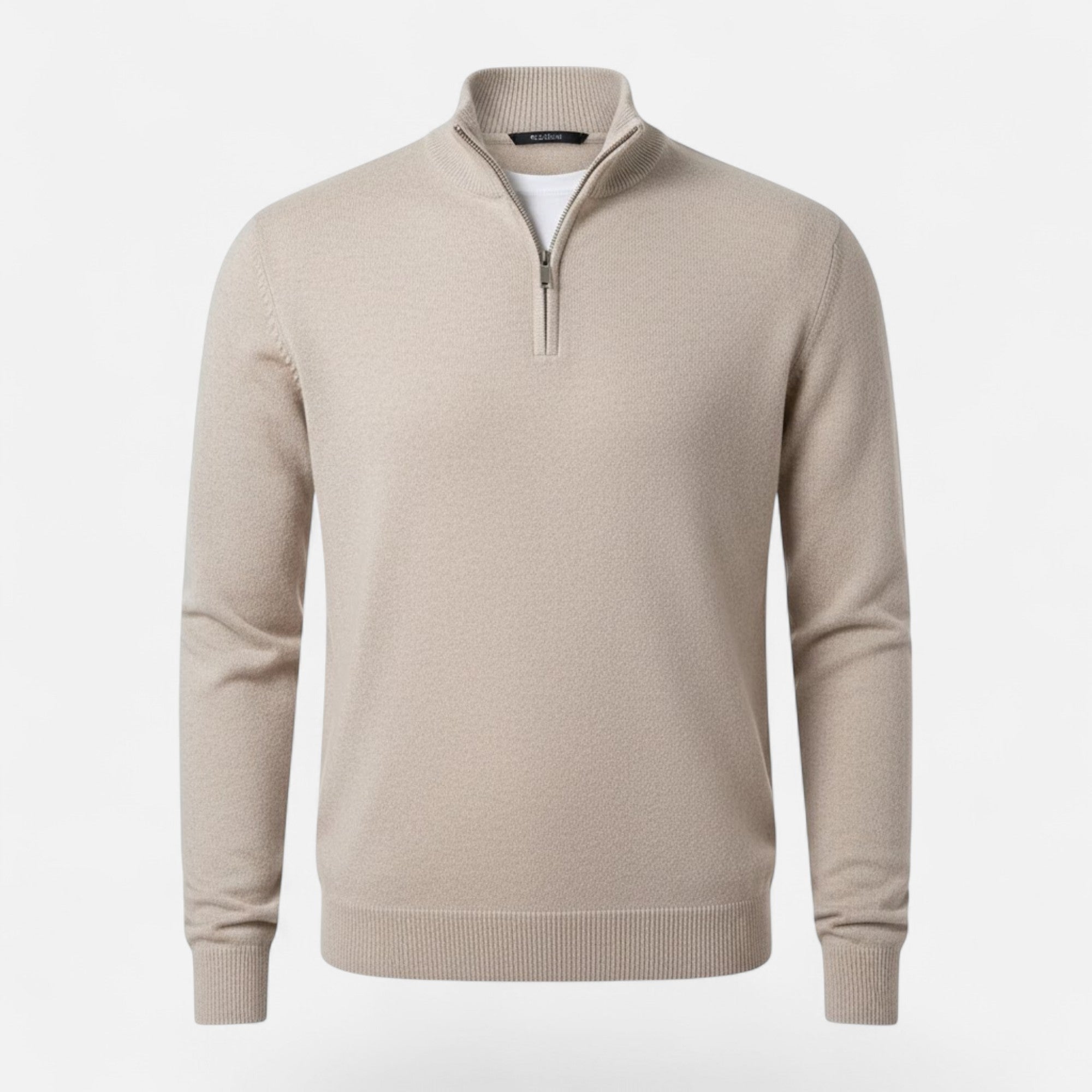 Valmonti | Men’s Heritage Cashmere-Blend V-Neck Zipper Top