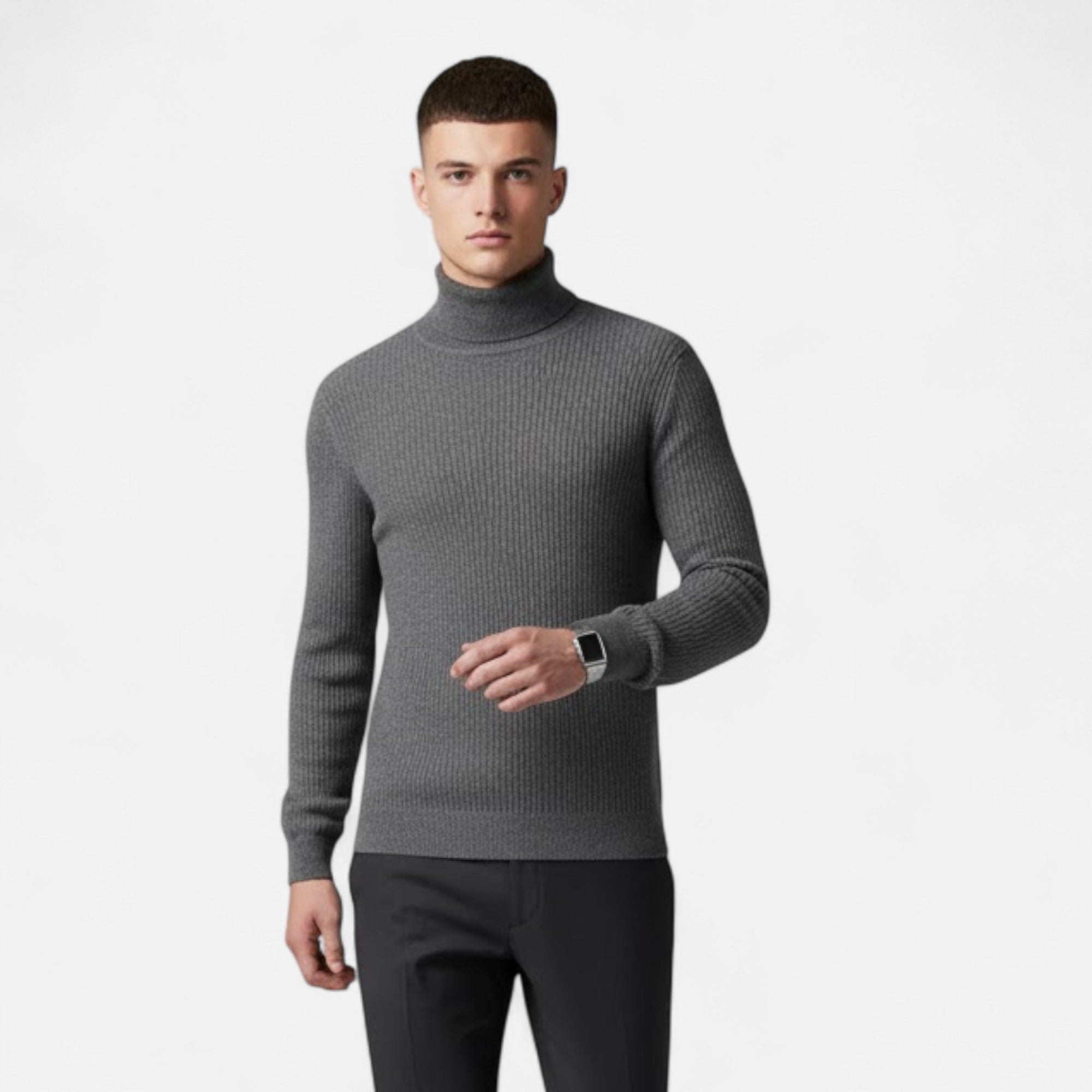 Valmonti | Men’s High-Lapel Cashmere Oversized Pullover