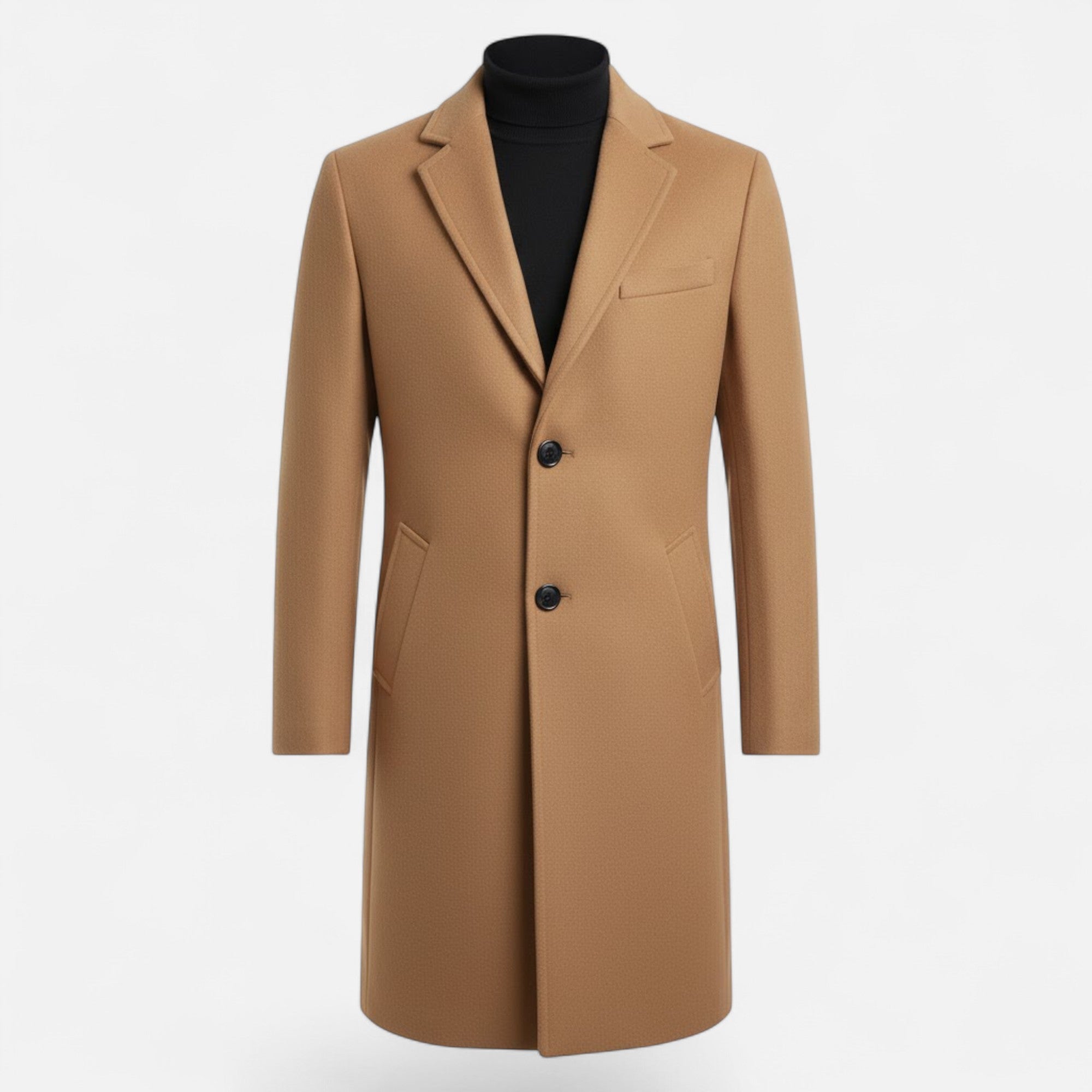 Valmonti | Men’s Mid‑Length Wool Trench Coat – Heritage Oxford