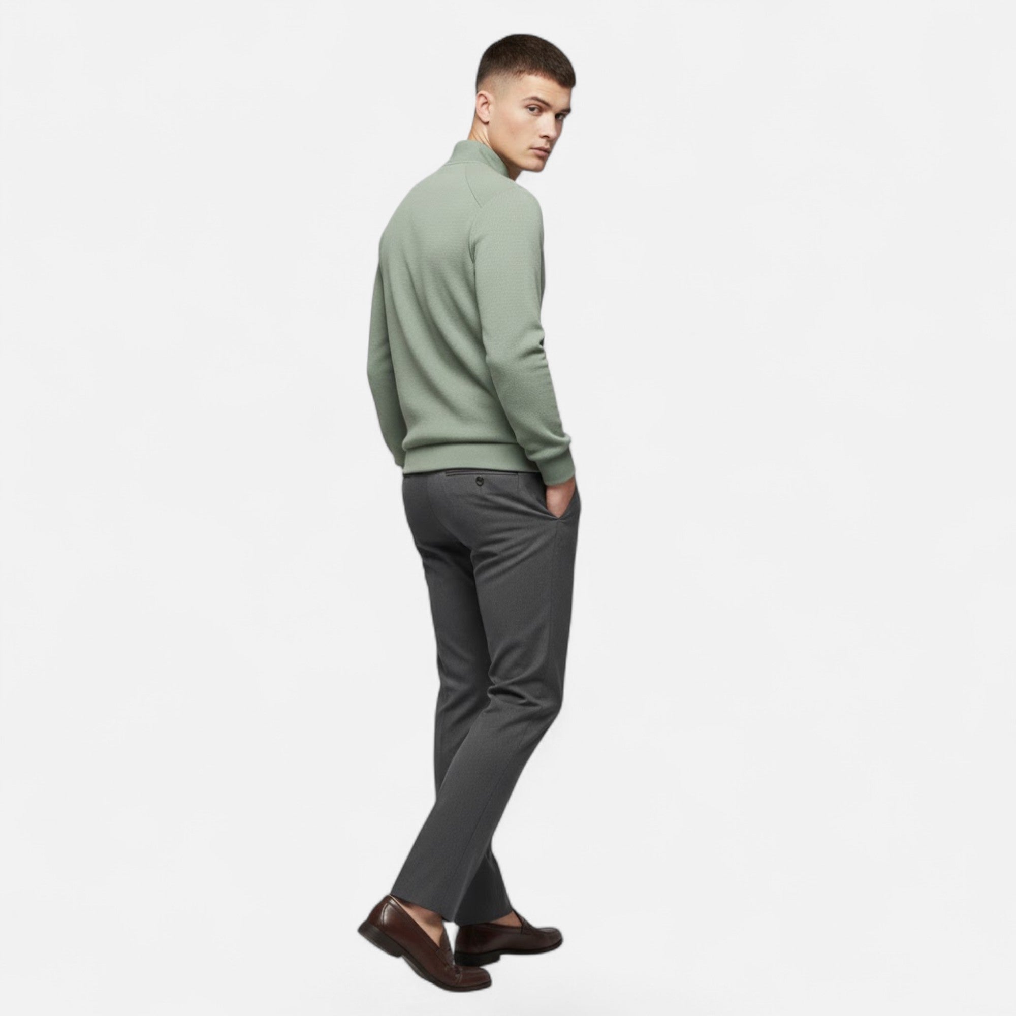 Valmonti | Men’s Minimalist Stand-Collar Jacket – Timeless Elegance