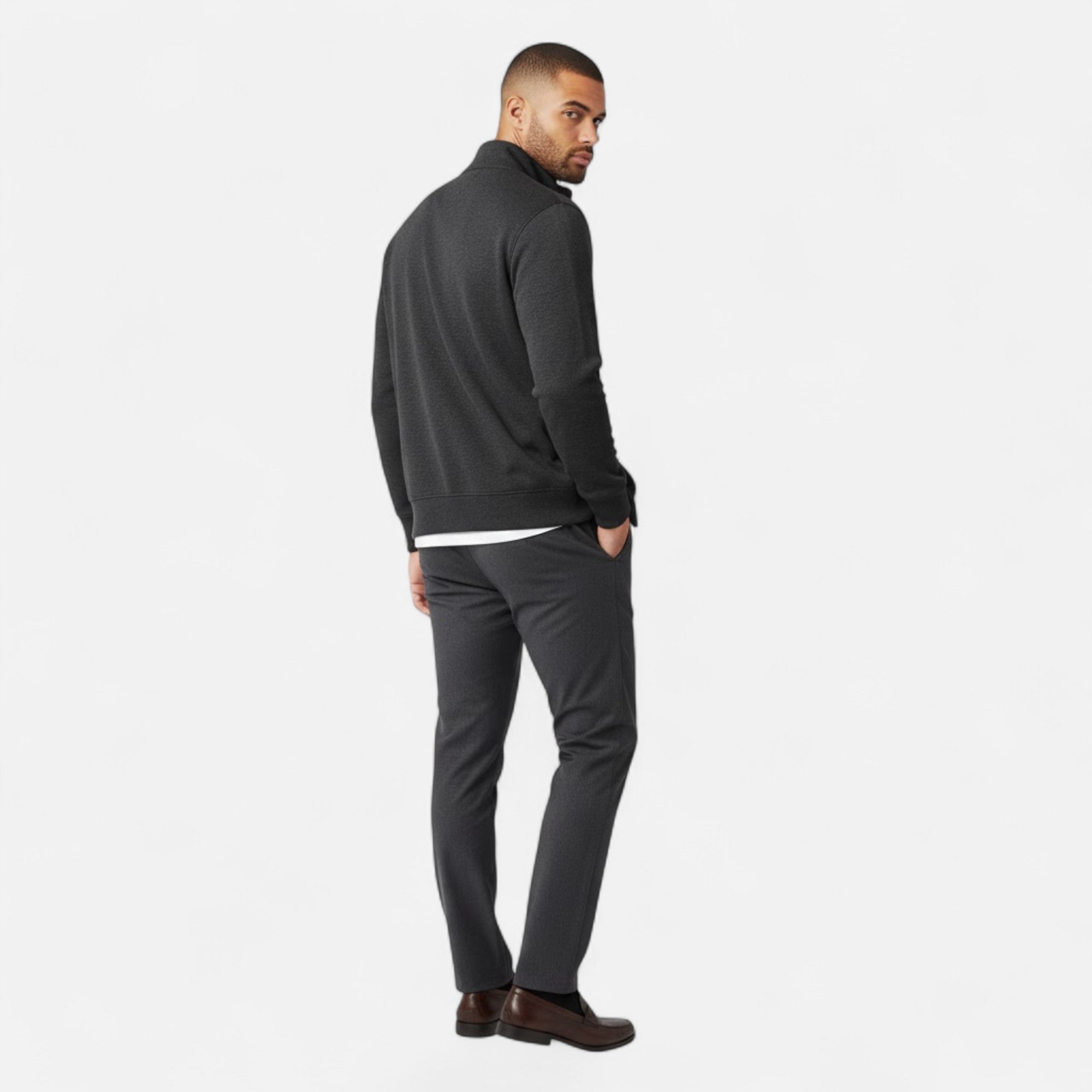 Valmonti | Men’s Printed Lapel Long-Sleeve Shirt