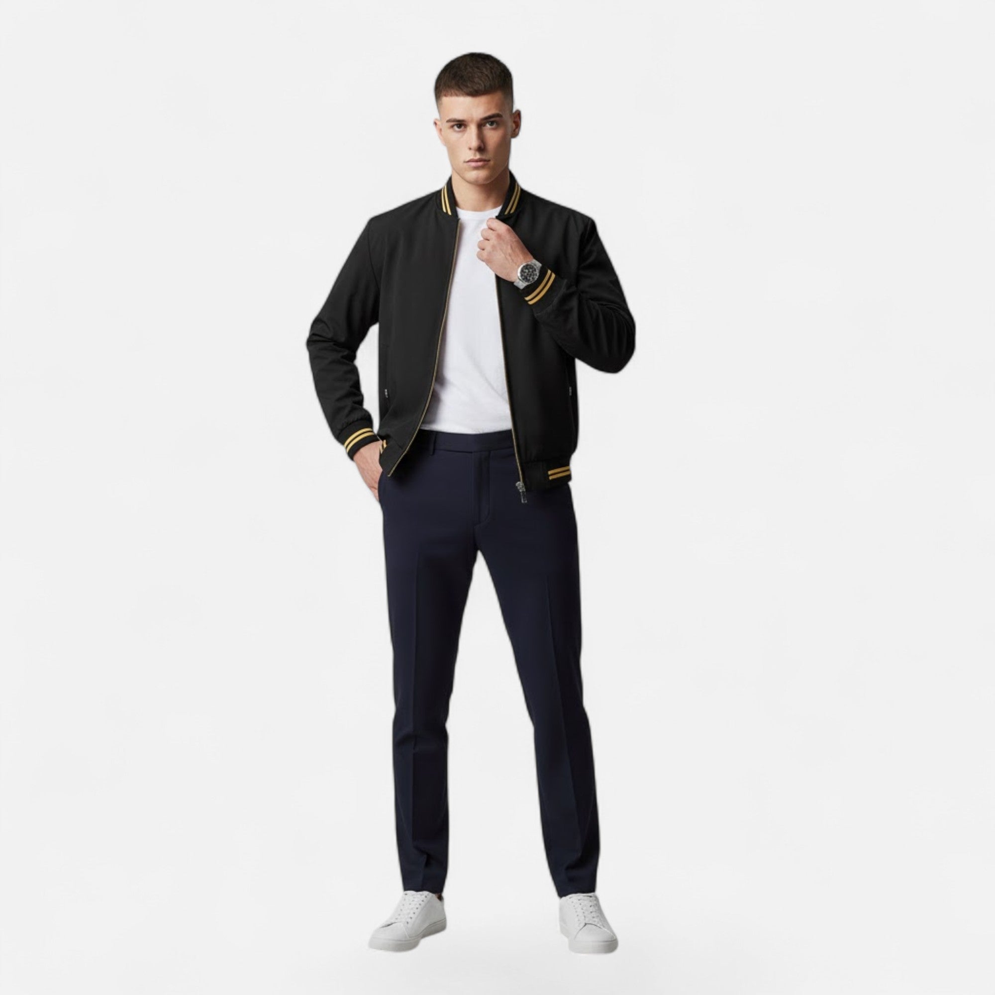 Valmonti | Men’s Stand-Collar Non-Iron Casual Jacket