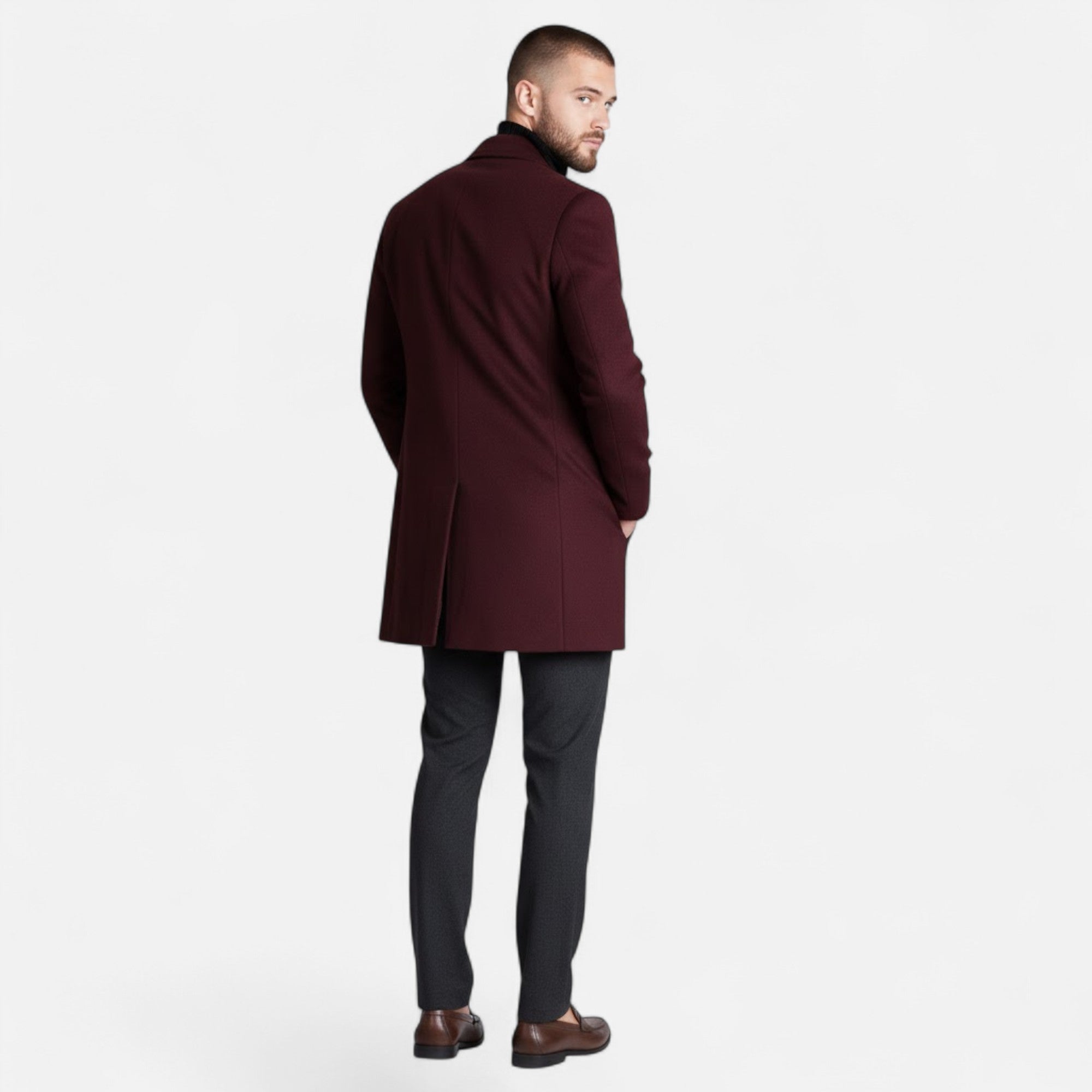 Valmonti | Men’s Tailored Wool Trench – Classic Oxford Elegance