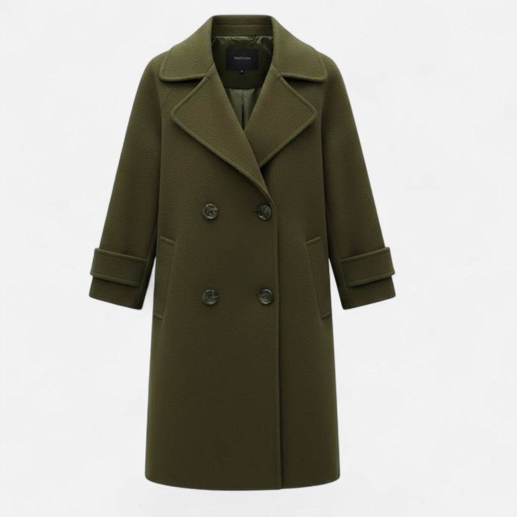Valmonti | Women’s Double-Breasted Cashmere-Blend Slim Coat