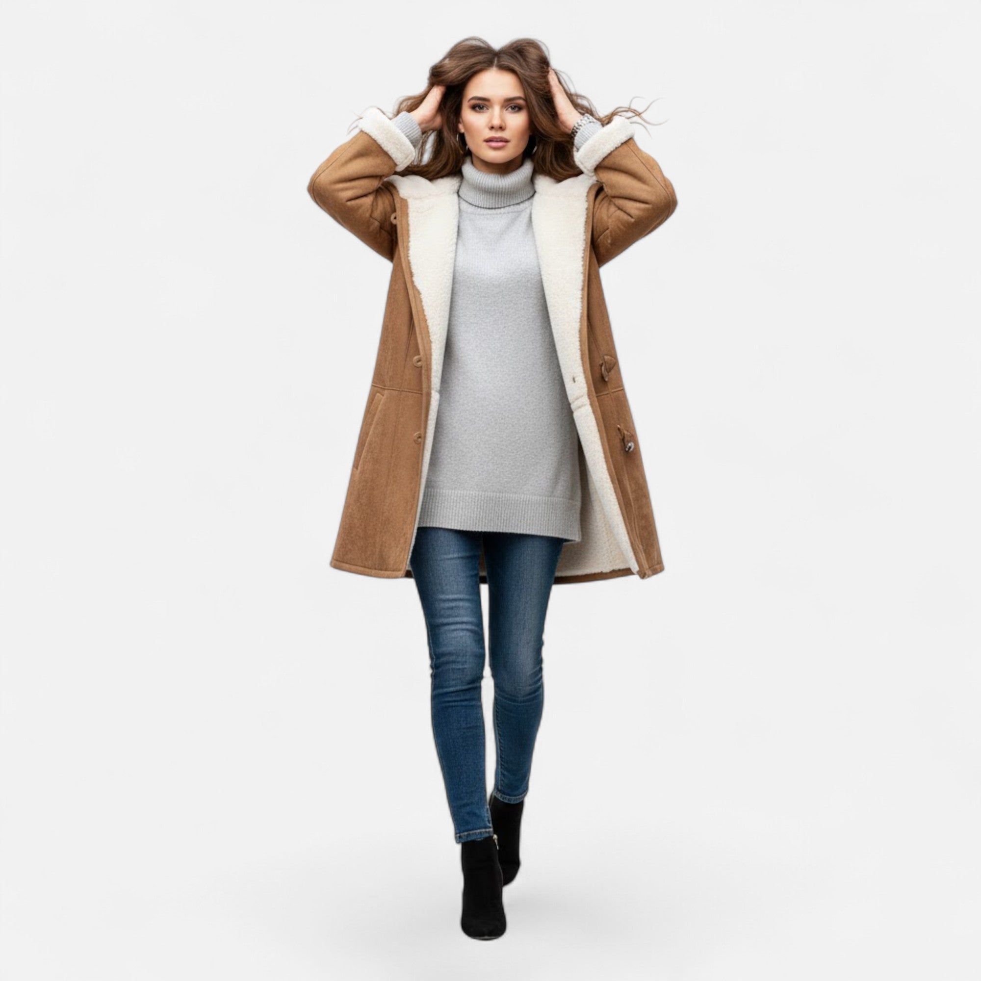 Valmonti | Women’s Hooded Button-Front Winter Coat with Pockets